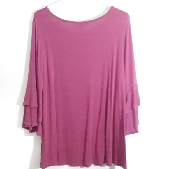 Lily Morgan pink size large 3/4" sleeve shirt - Picture 2 of 8